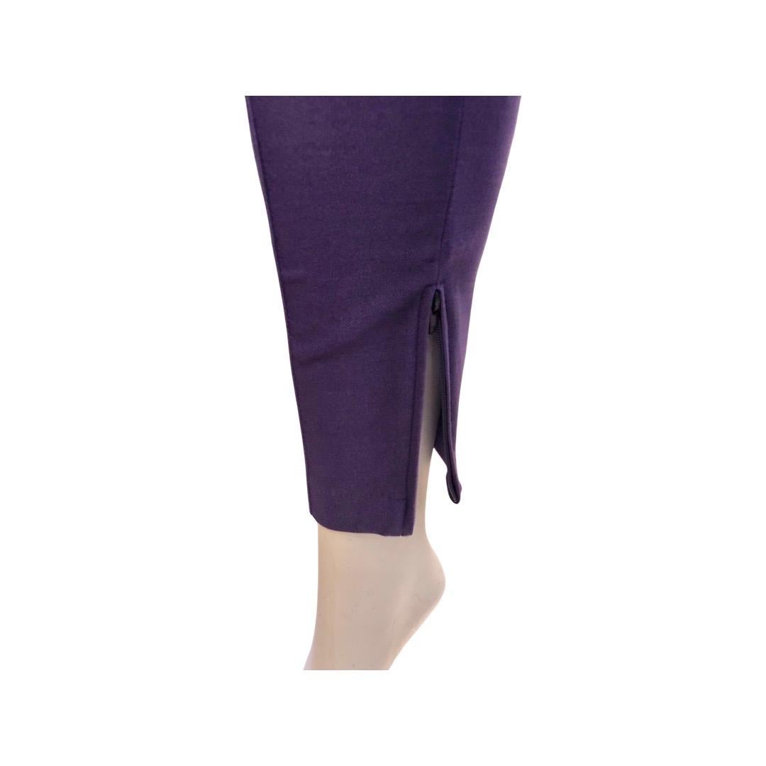 Black Versus by Gianni Versace Purple Viscose Stretchy Tight Pants For Sale
