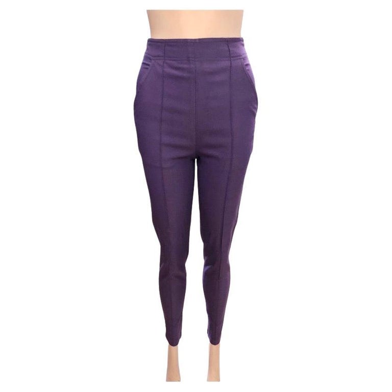 Versus by Gianni Versace Purple Viscose Stretchy Tight Pants  For Sale