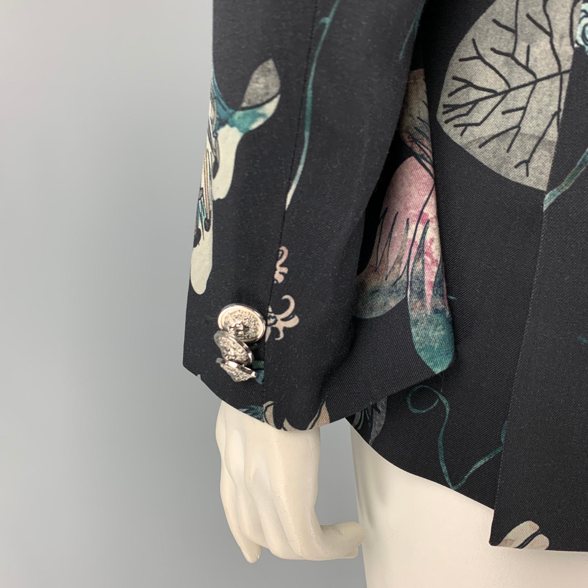 VERSUS by GIANNI VERSACE Size 12 Multi-Color Print Jacket Blazer In Excellent Condition In San Francisco, CA