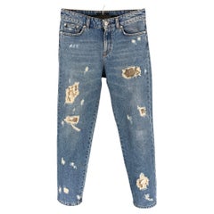 VERSUS by GIANNI VERSACE Size 27 Indigo Distressed Denim Zip Fly Jeans
