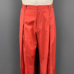 VERSUS by GIANNI VERSACE Size 32 Orange Wool Wide Leg Dress Pants
