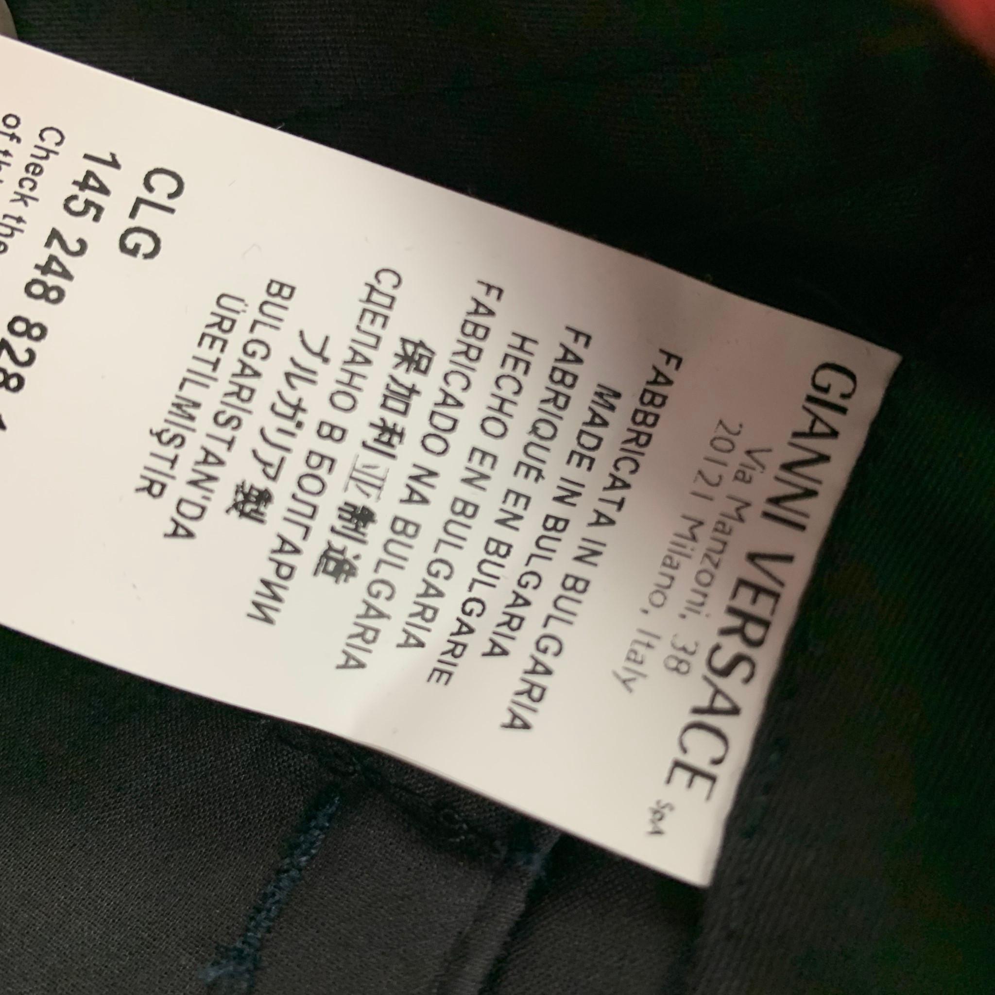 VERSUS by GIANNI VERSACE Size 34 Red Green Plaid Cotton Zip Fly Dress Pants In Excellent Condition In San Francisco, CA