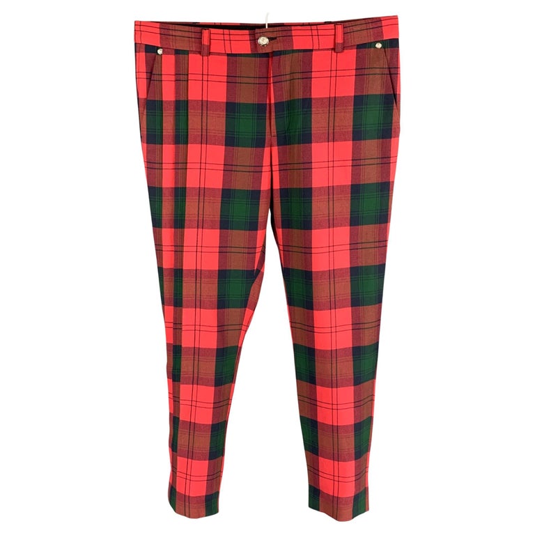 Versace Collection Red Pants Cropped 3/4 Short Nude Capri Pants