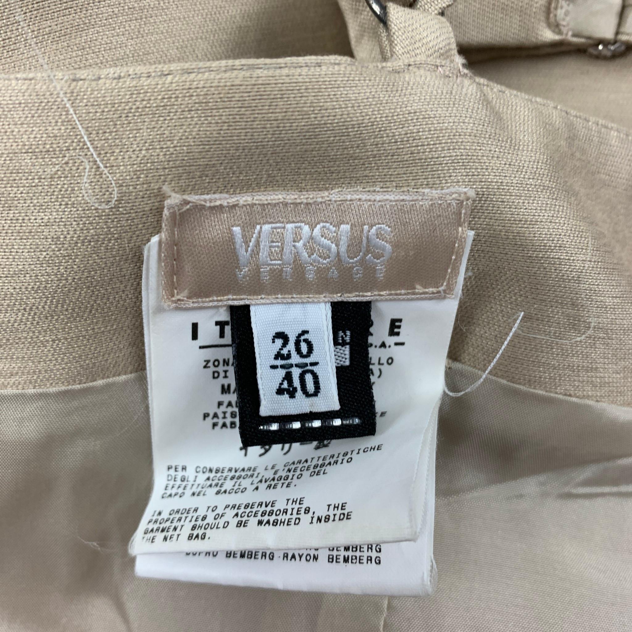 VERSUS by GIANNI VERSACE Size 4 Champagne Cotton Silk Cocktail Dress 1