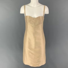 VERSUS by GIANNI VERSACE Size 4 Champagne Cotton Silk Cocktail Dress