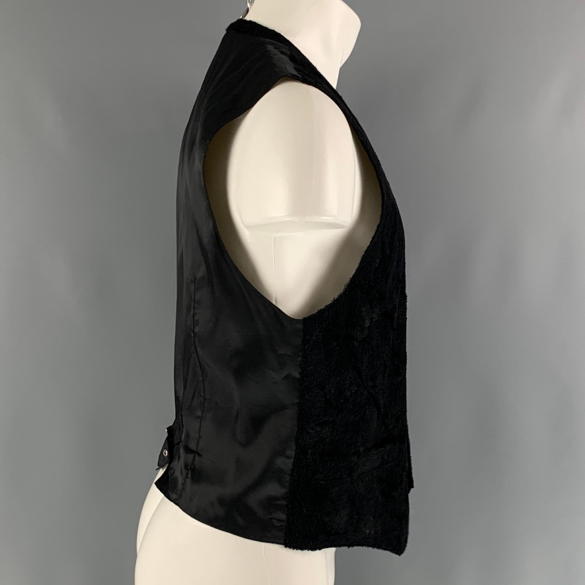 VERSUS by GIANNI VERSACE Size 40 Black Cotton Viscose Vest In Good Condition In San Francisco, CA