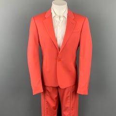 VERSUS by GIANNI VERSACE Size 40 Coral Virgin Wool Notch Lapel Suit
