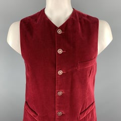 VERSUS by GIANNI VERSACE Size 42 Burgundy Cotton Velvet Vest