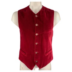 VERSUS by GIANNI VERSACE Size 42 Burgundy Cotton Velvet Vest