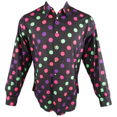 VERSUS by GIANNI VERSACE Size S Multi-Color Polka Dot Cotton Long Sleeve Shirt