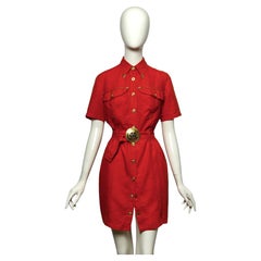 Versus by Gianni Versace Spring/Summer 1992 Orange Cotton Mini Dress