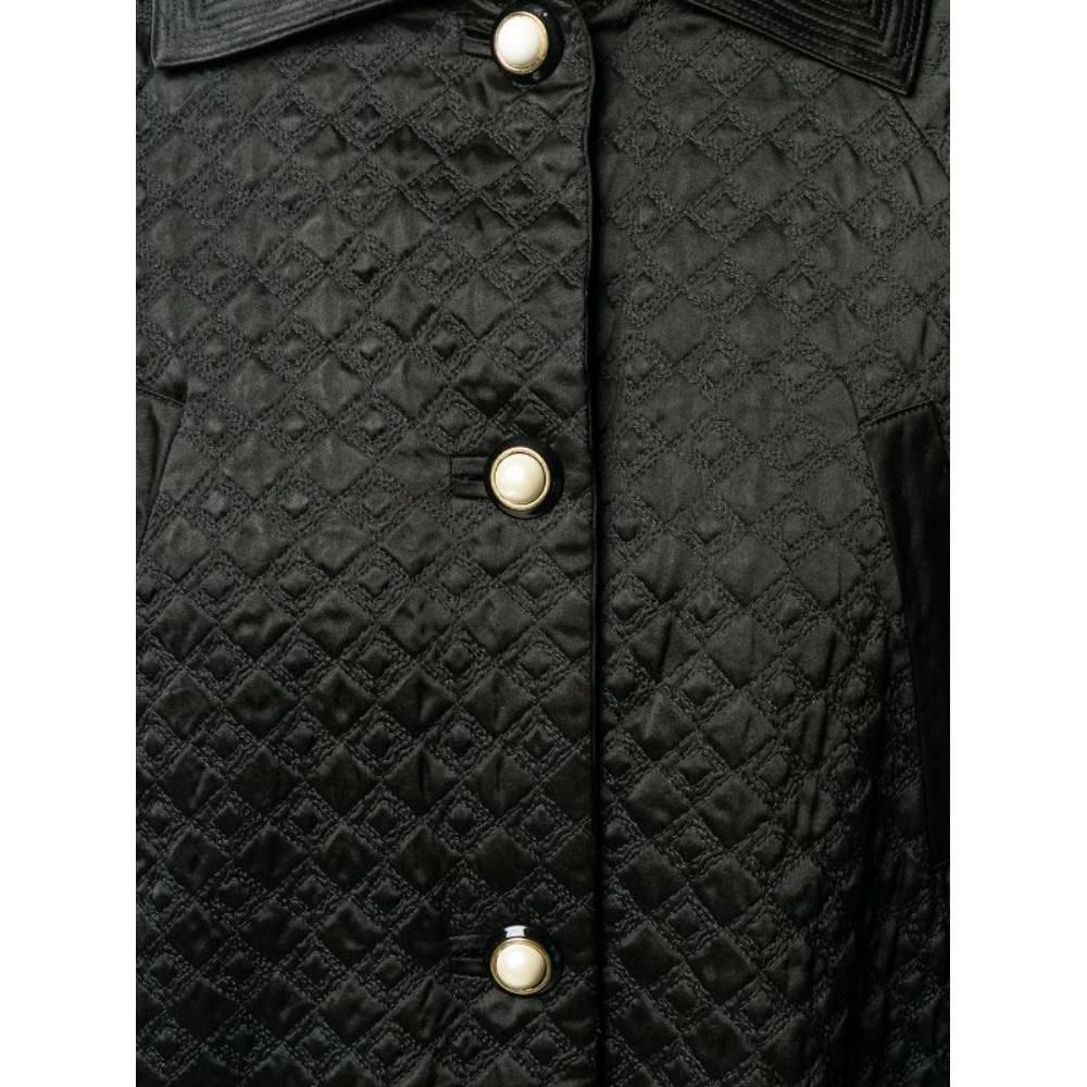 Versus by Gianni Versace Vintage 90s black geometric quilt jacket. 1