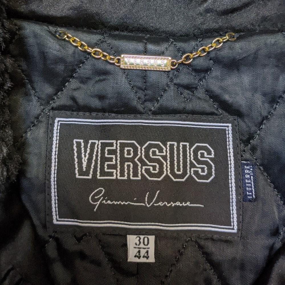 Versus by Gianni Versace Vintage 90s black geometric quilt jacket. 5