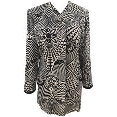 Vintage Versus by Versace Black and White viscose blazer / jacket