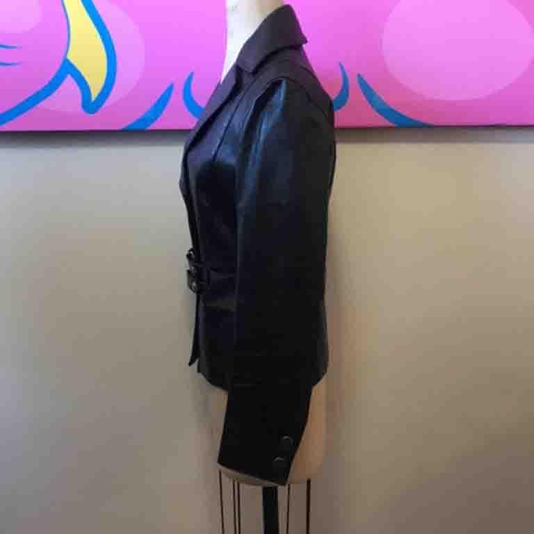 Versus by Versace Black Leather Jacket Blazer  For Sale 3