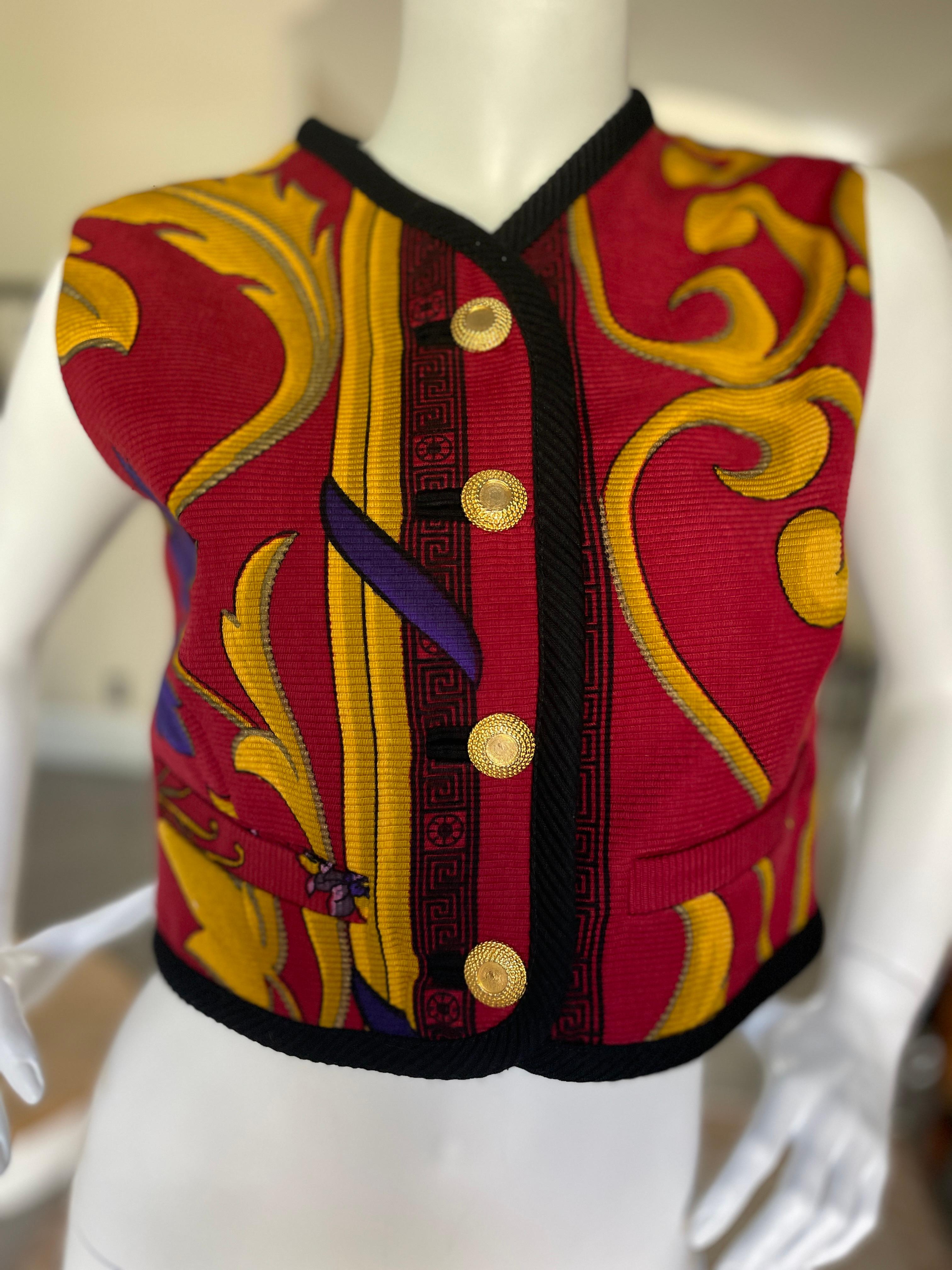 Versus by Versace Vintage Weste aus den 1980er Jahren (Braun) im Angebot