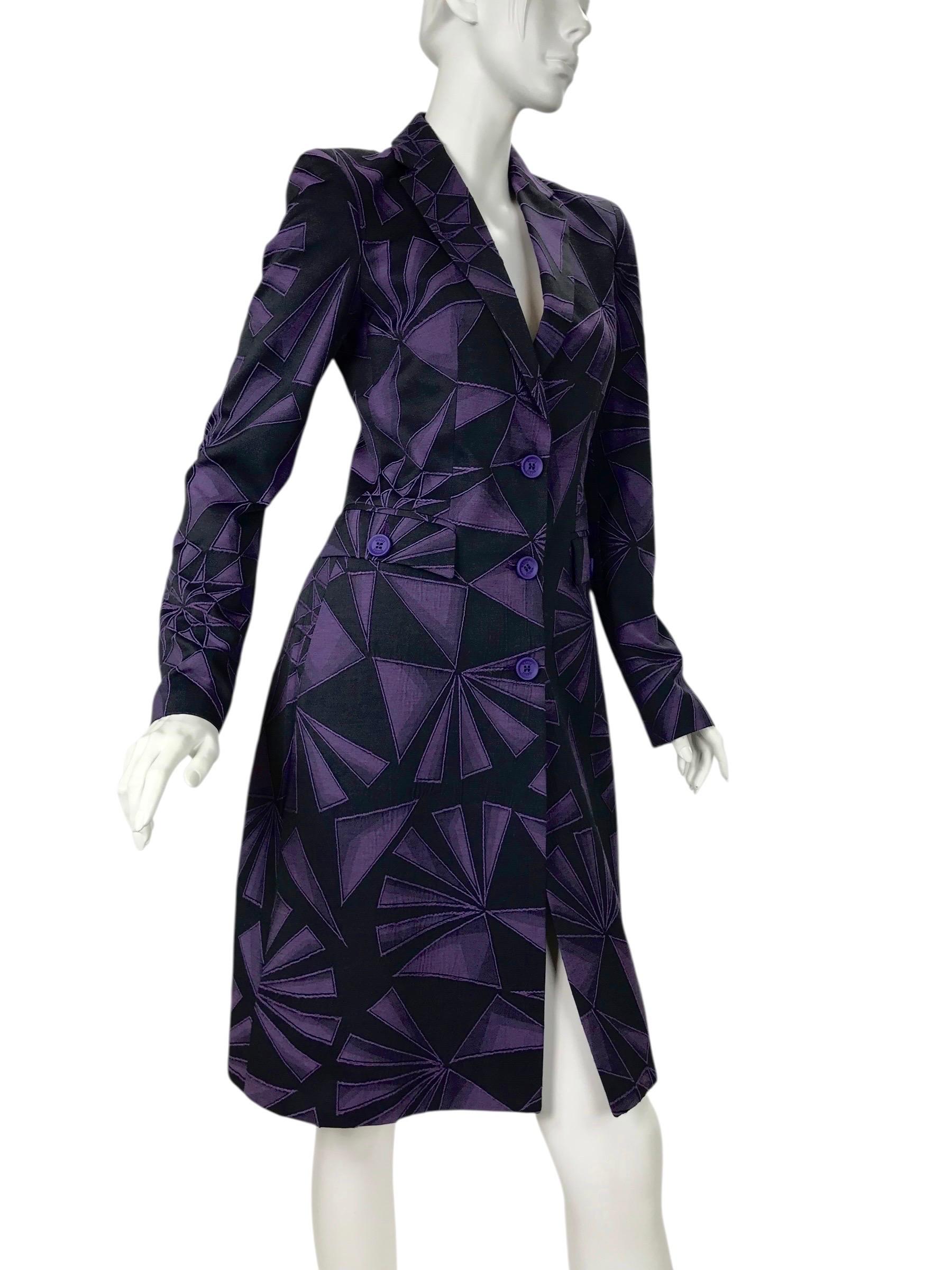 Versus by Versace Abrigo jacquard con estampado geométrico vintage en Nuevo estado para la venta en Montgomery, TX