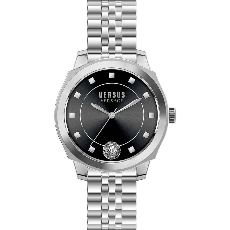 Versus by Versace watch silver tone black case For Sale at 1stdibs