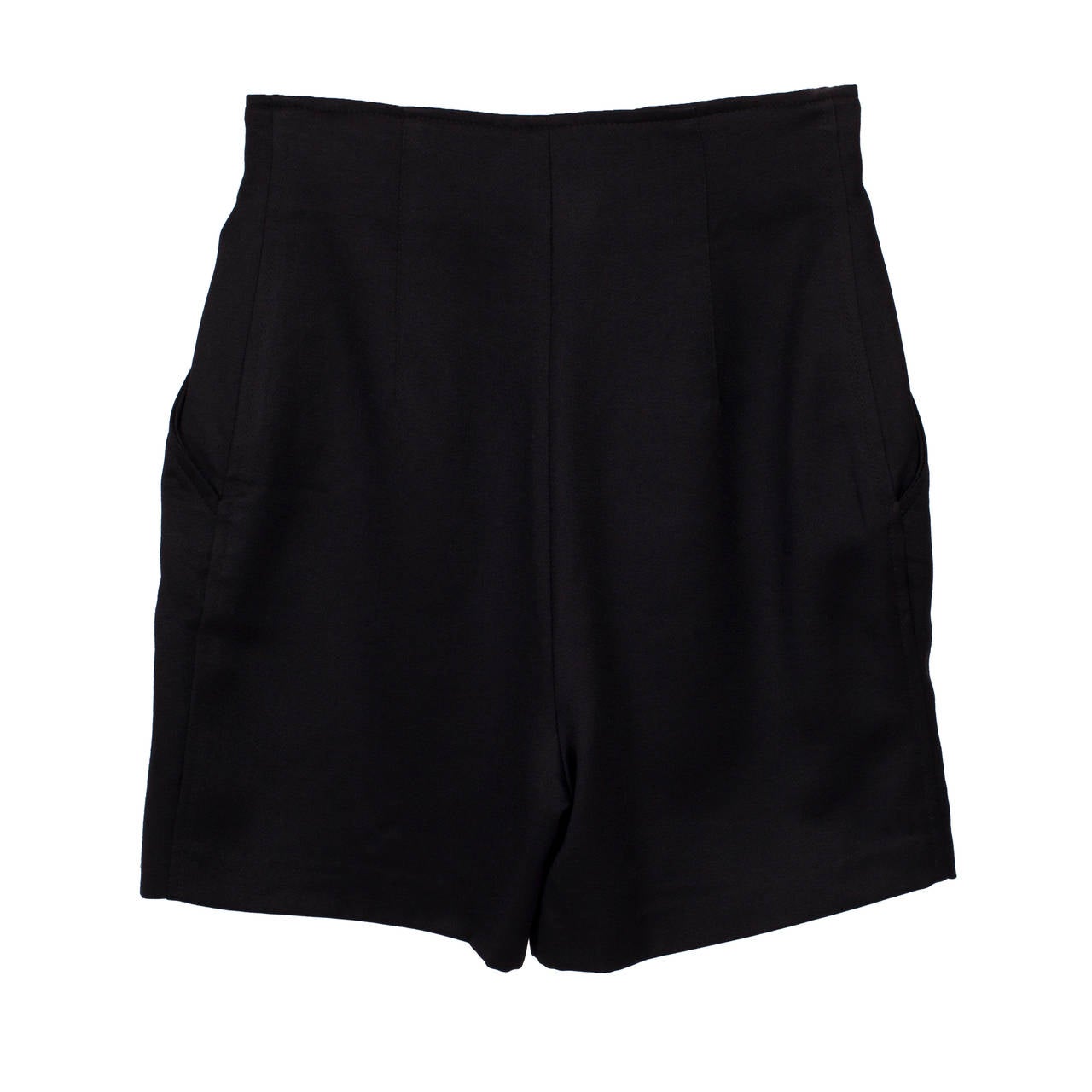 Versus Gianni Versace Schwarze marineblaue Shorts mit hoher Taille Damen im Angebot