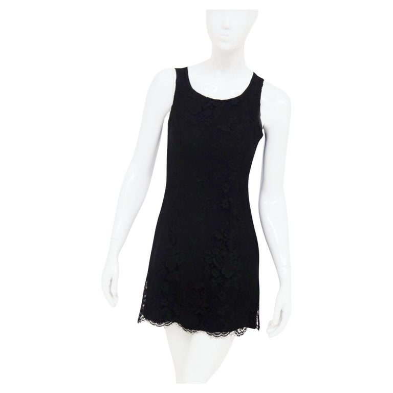 Versus Gianni Versace Vintage Black Lace Dress For Sale at 1stDibs