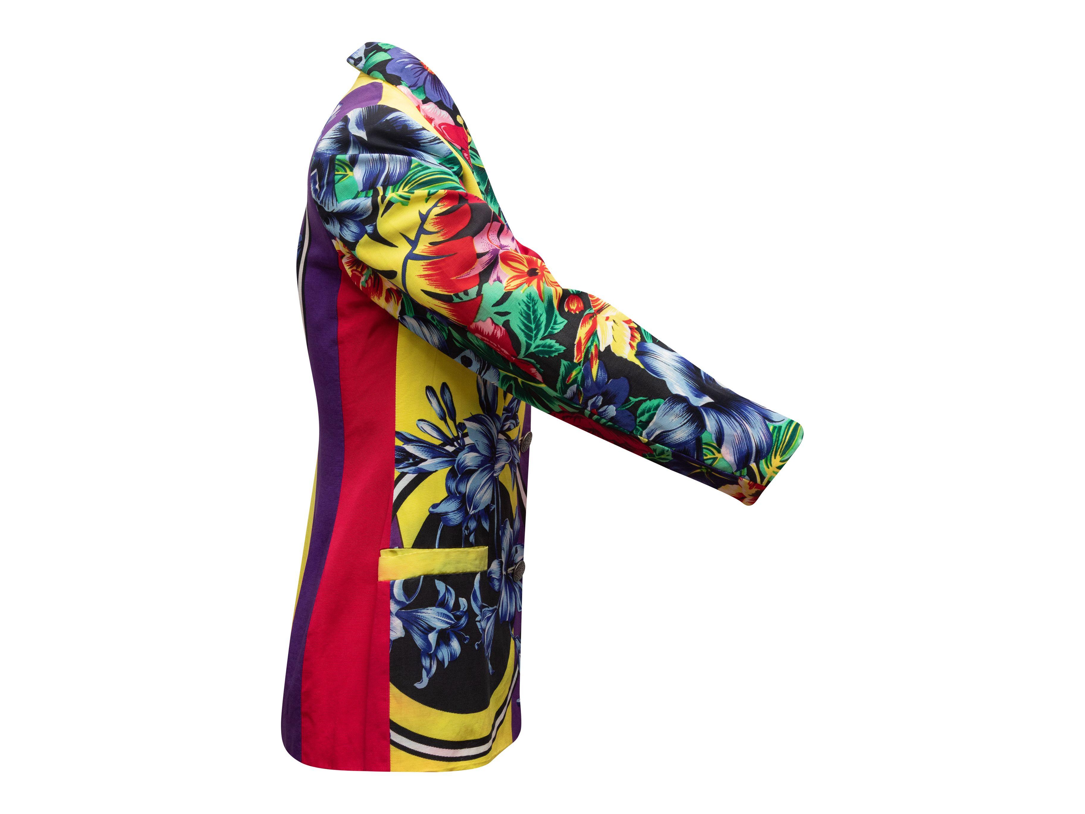 Versus Gianni Versace Vintage Multicolor Floral Print Blazer 2