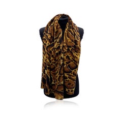 Versus Gianni Versace Vintage Silk Animalier Print Stole Shawl Scarf