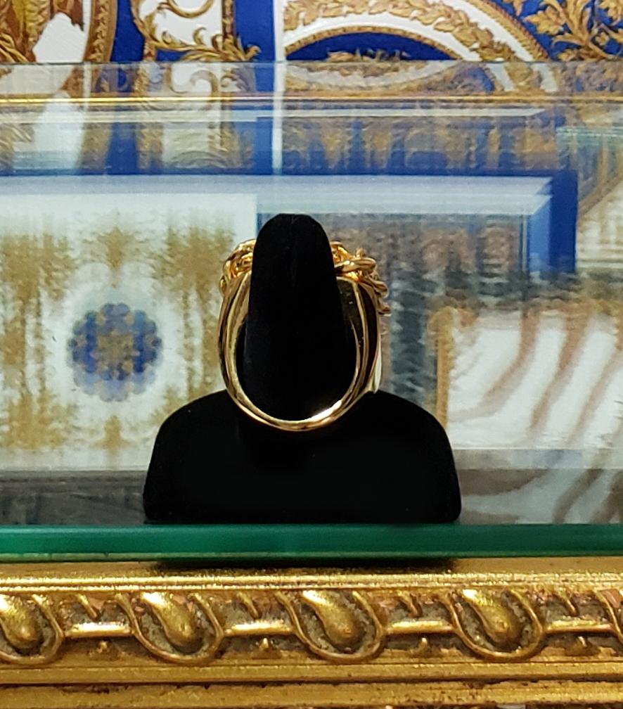 VERSUS VERSACE, bague LION en or plaqué or 24 carats, taille 9 en vente 1