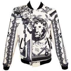 Versus Versace + Anthony Vaccarello Tattoo Leather Bomber Jacket 48 - 38