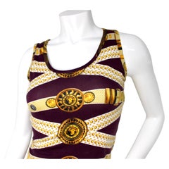 Versus Versace Belt Print Sleeveless Top circa 1990s