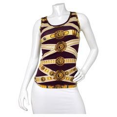 Versus Versace Top sans manches imprimé ceinture circa 1990