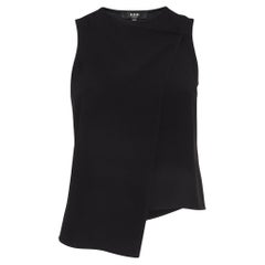 Versus Versace Black Crepe Asymmetric Wrap Top XS