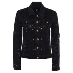 Used Versus Versace Black Denim Sequined Jacket S