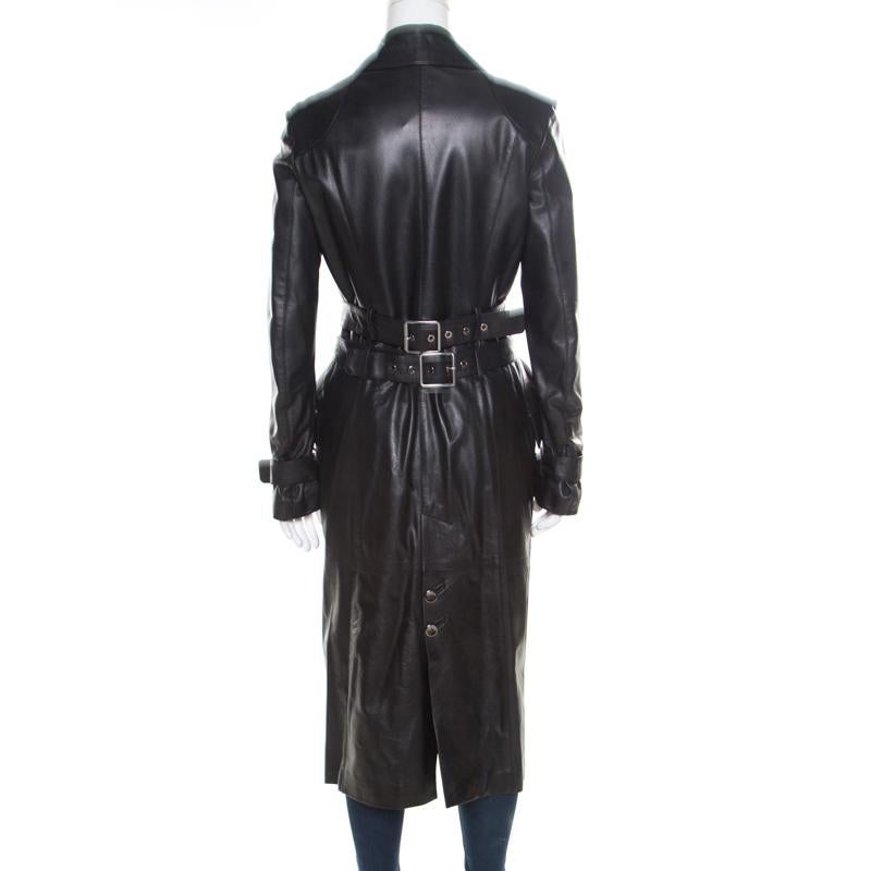 versace leather trench coat