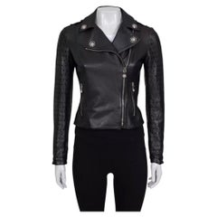 Veste en cuir noir Versus Versace - Taille 38/XS