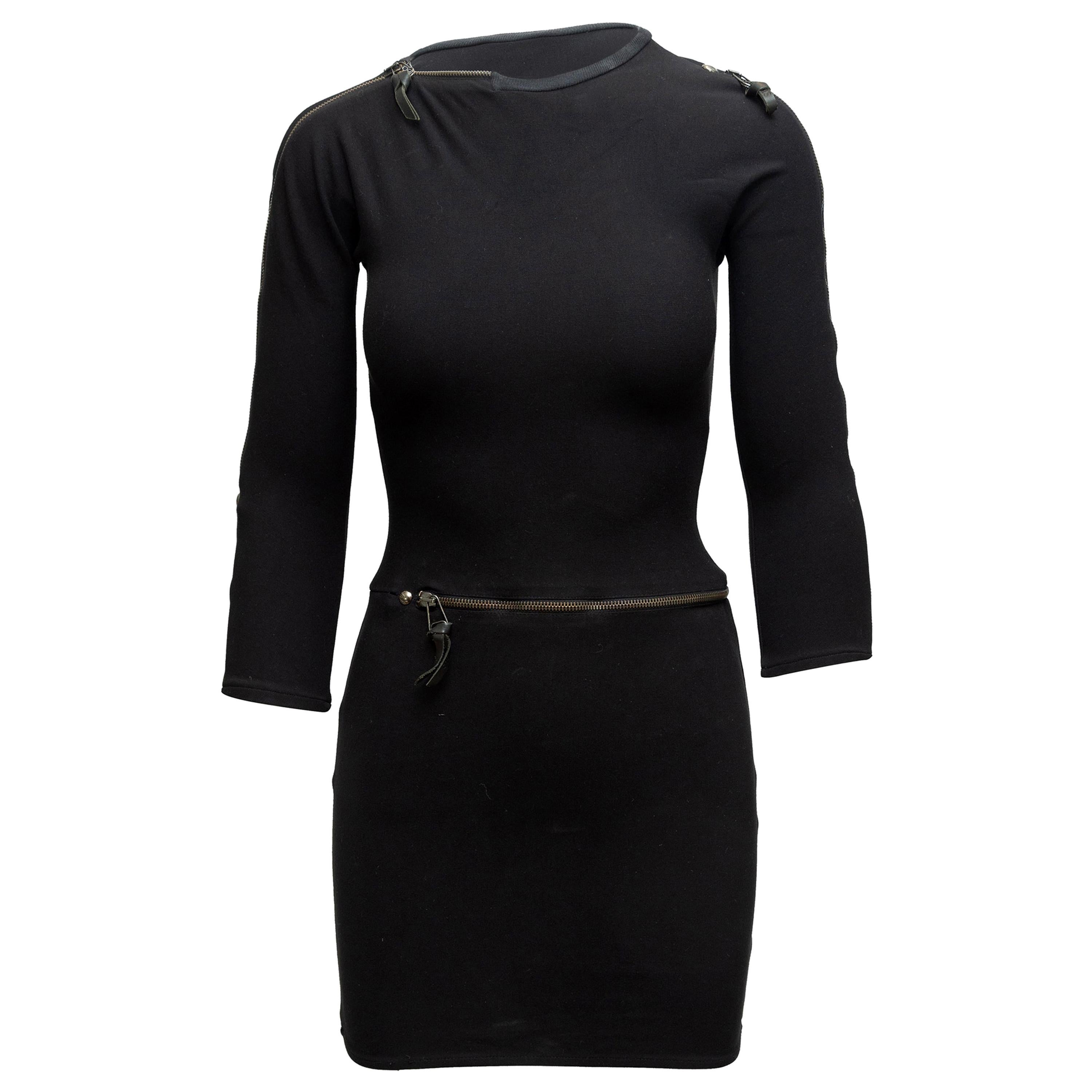 Versus Versace Black Zipper Mini Dress