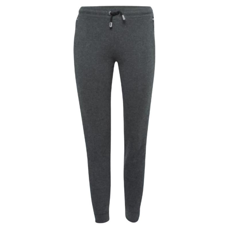 Versus Versace Grey Cotton Zip Detail Logo Tape Trimmed Joggers XS