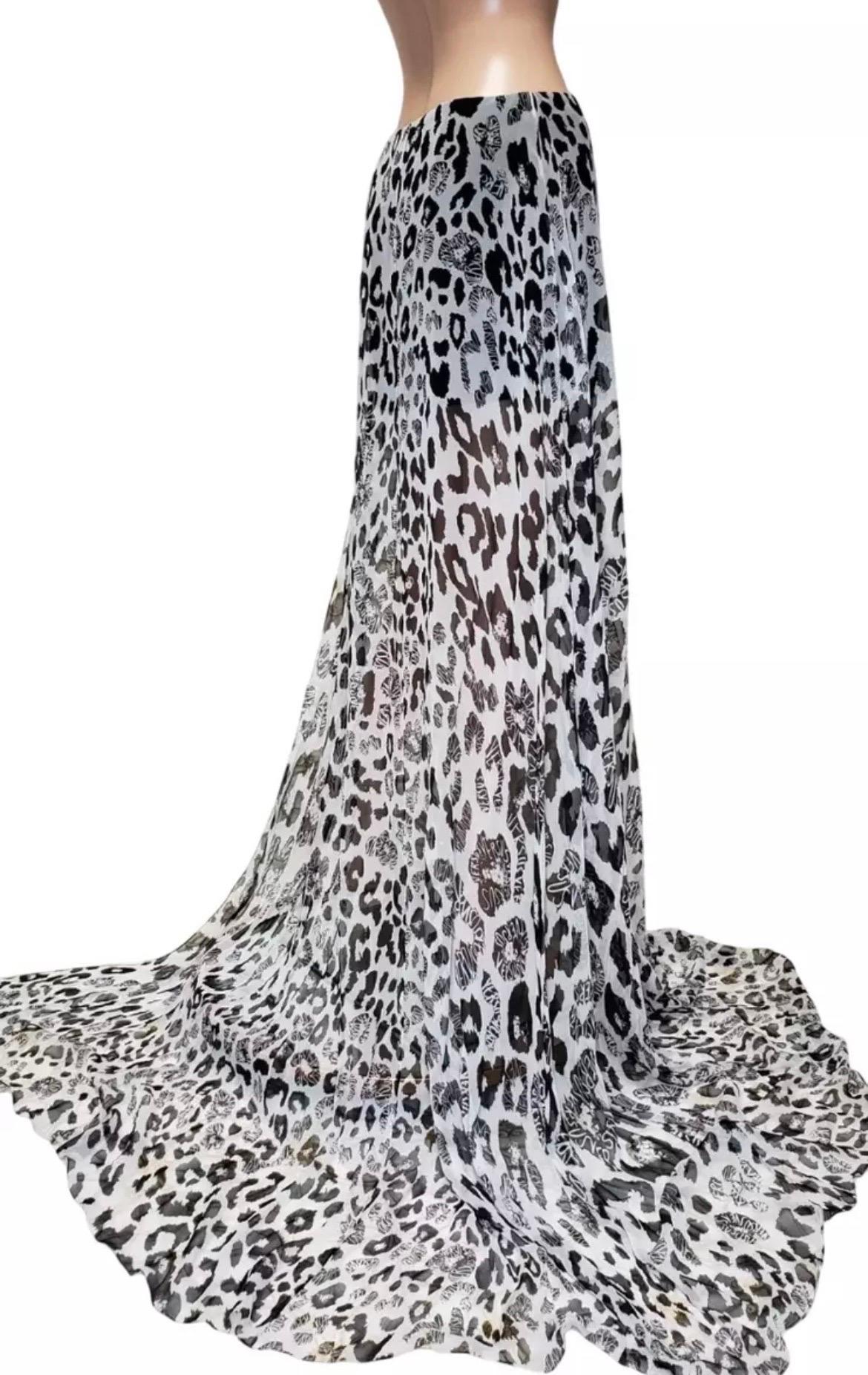 Versus Versace Falda con estampado de leopardo 100% seda Gris en venta