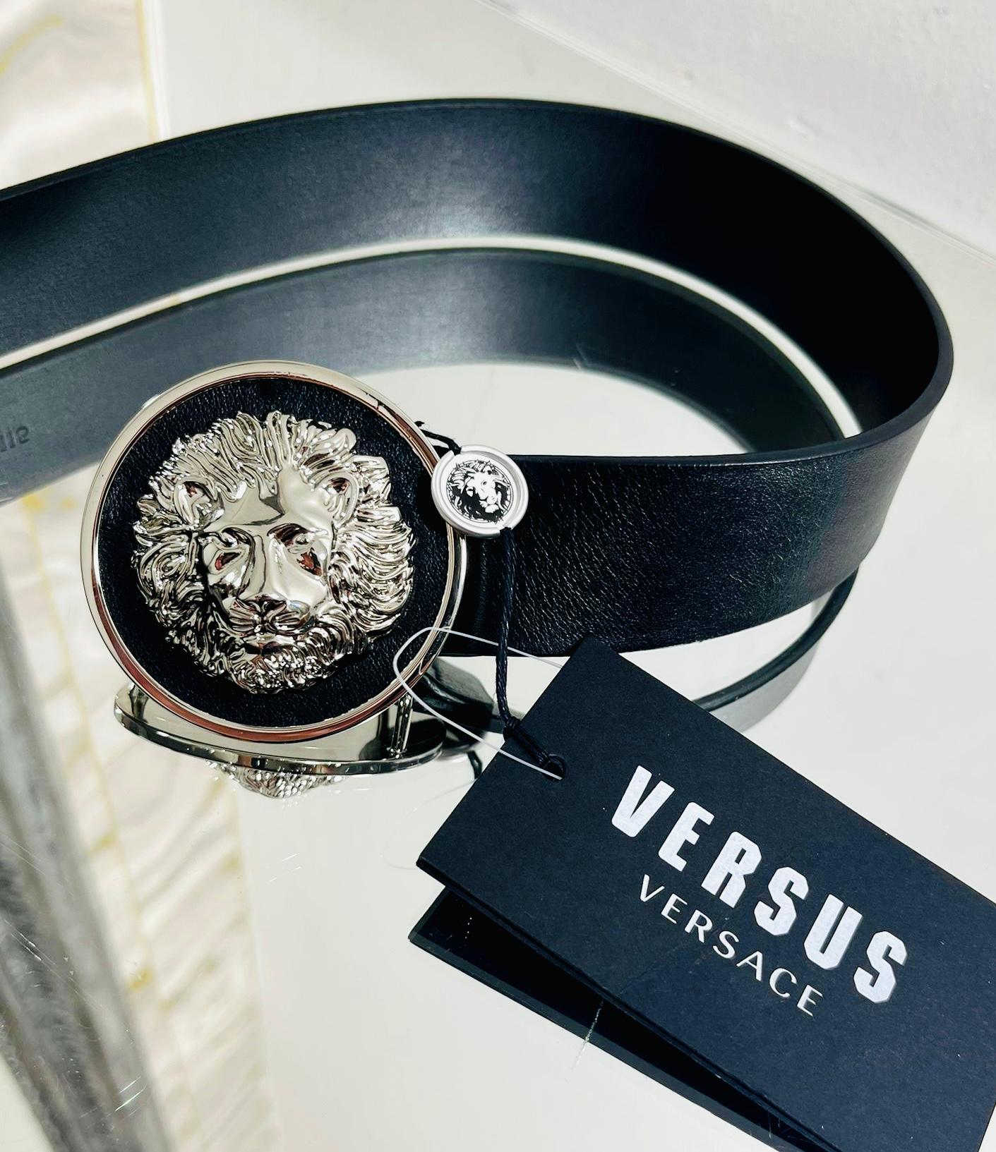 Men's Designer Lion Head Ratchet Belt – Automatic Oval Buckle, Mustard Leather, Big & Tall Size