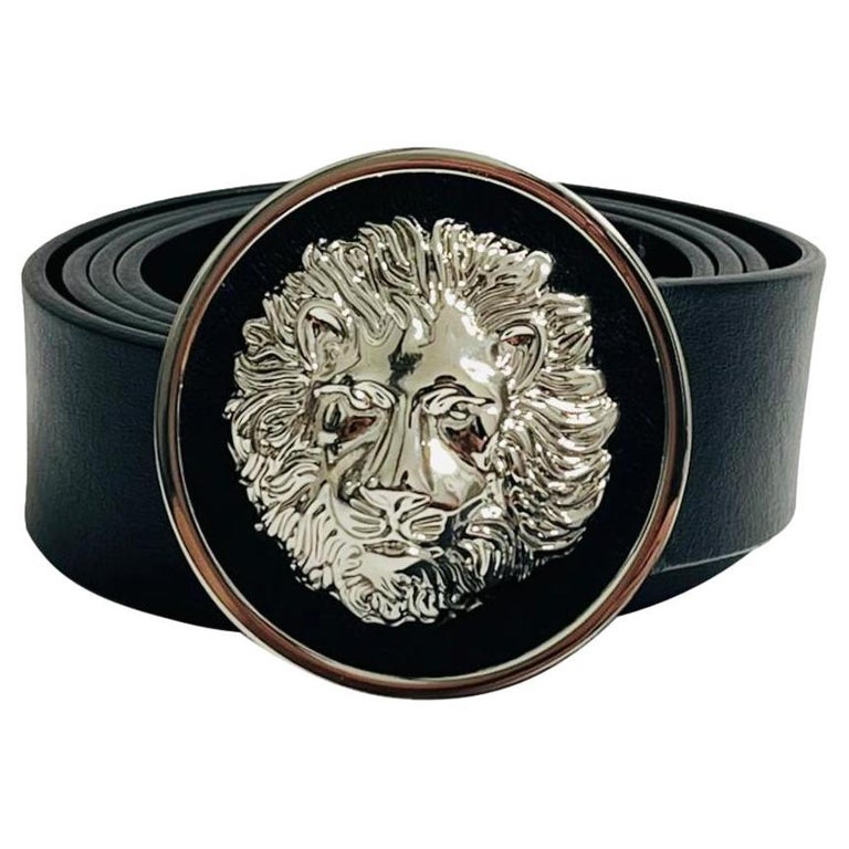 Cintura in pelle con testa di leone Versace in vendita su 1stDibs