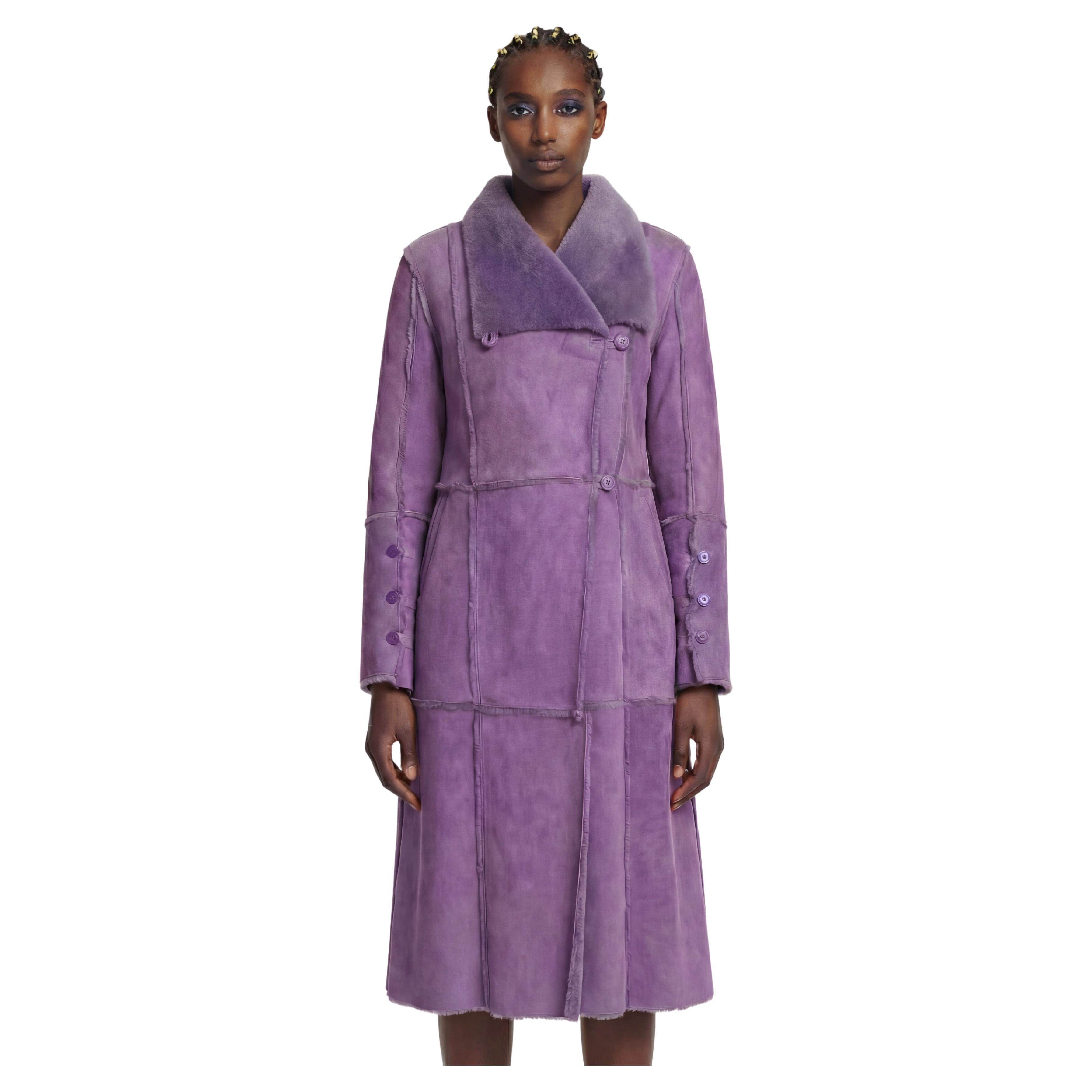VERSUS VERSACE long shearling coat circa 2000