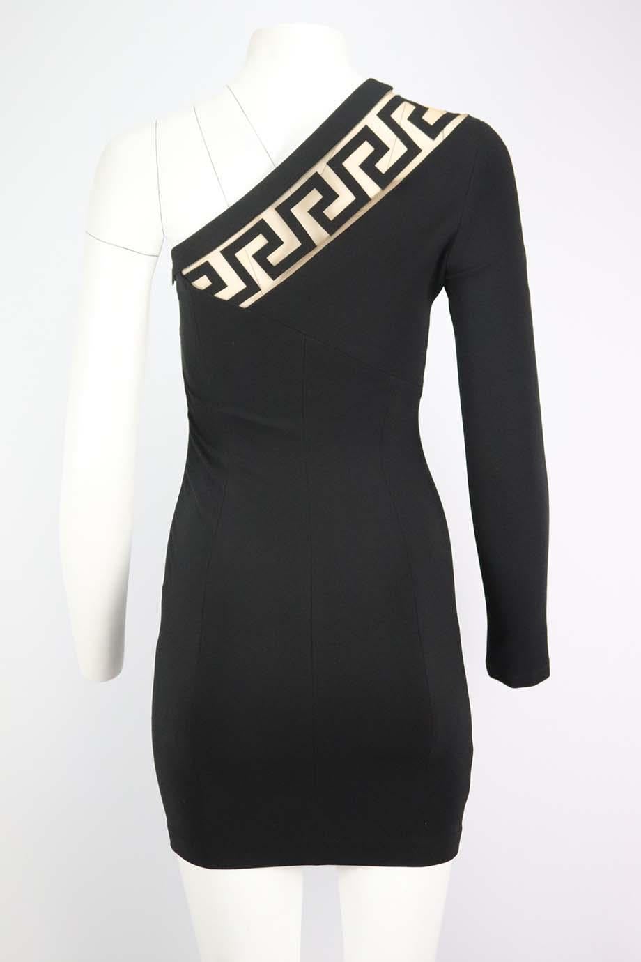 Versus Versace Ein-Schulter-Minikleid mit Mesh-Ein-Schulter IT 38 UK 6 (Schwarz)