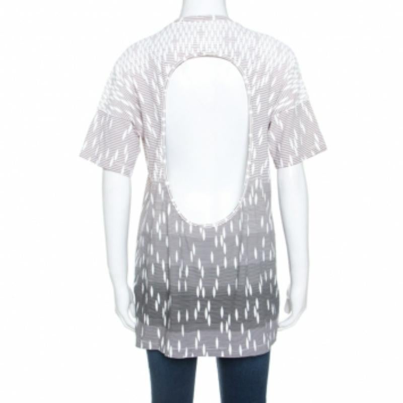 Donna Versus Versace Pale Pink Printed Cut Out Back Detail T-Shirt L in vendita