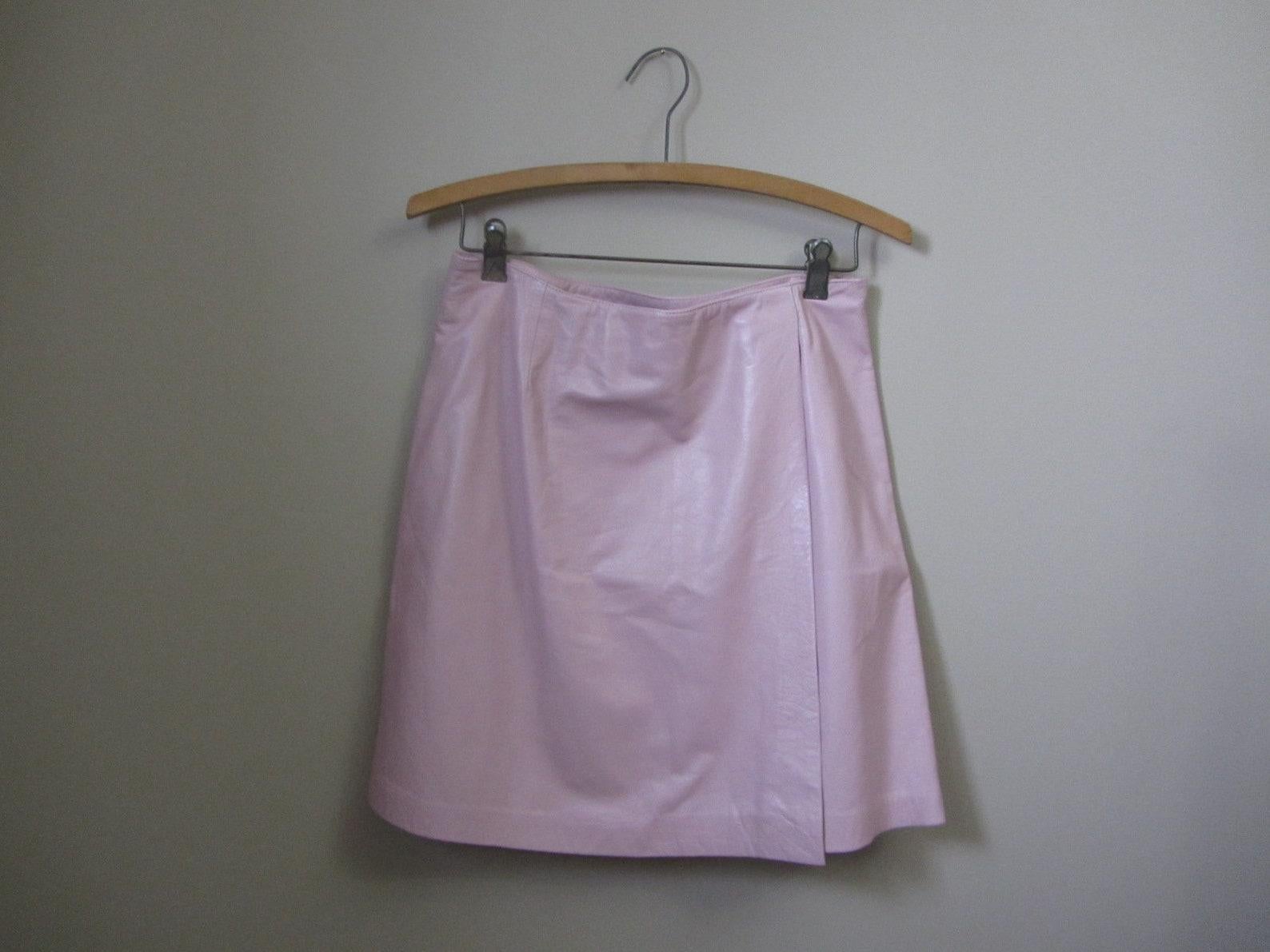 Versus Versace Pink Leather Mini Skirt For Sale 4