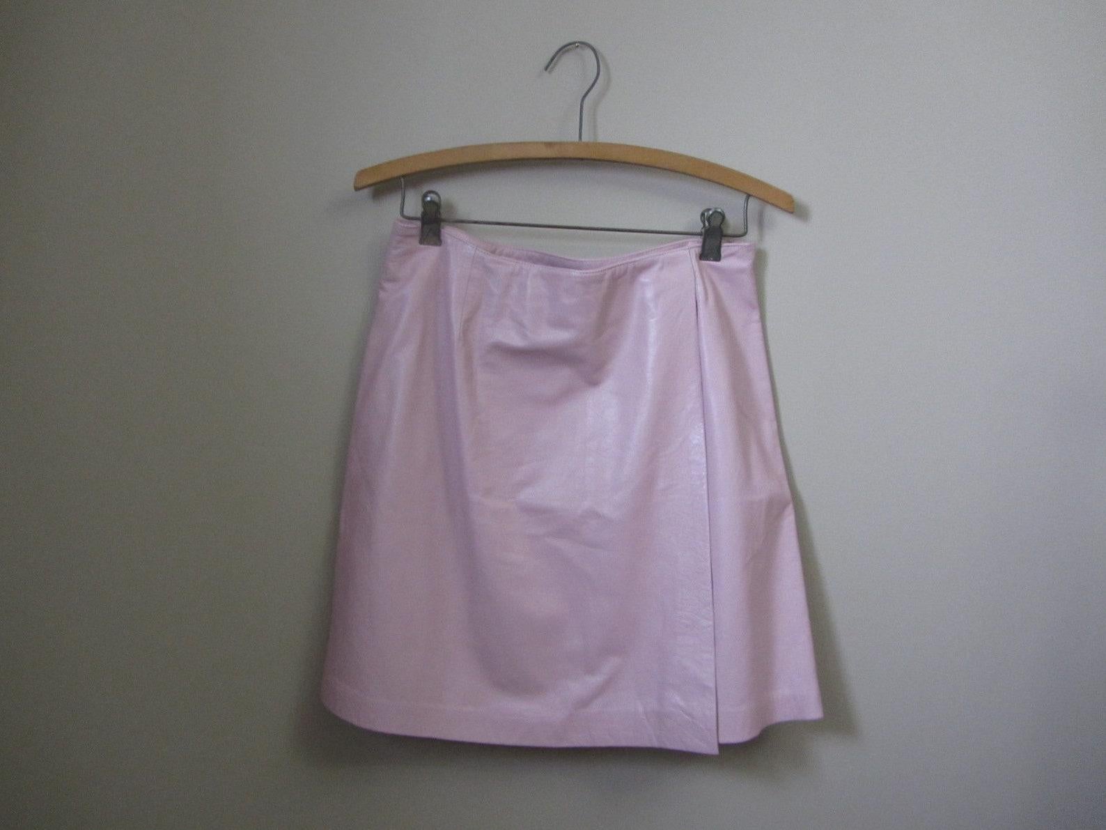 Versus Versace Pink Leather Mini Skirt For Sale 3