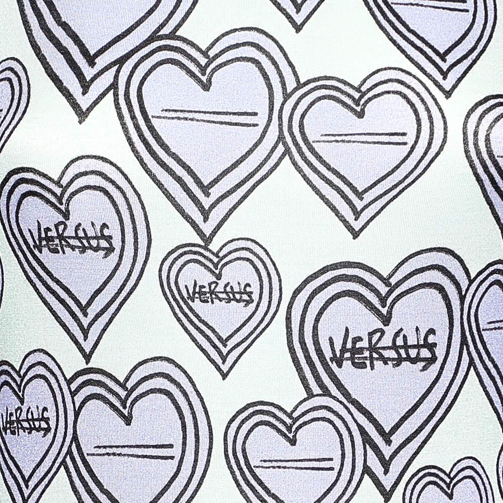 Gray Versus Versace Purple & Green Heart Printed Knit Tank Top S