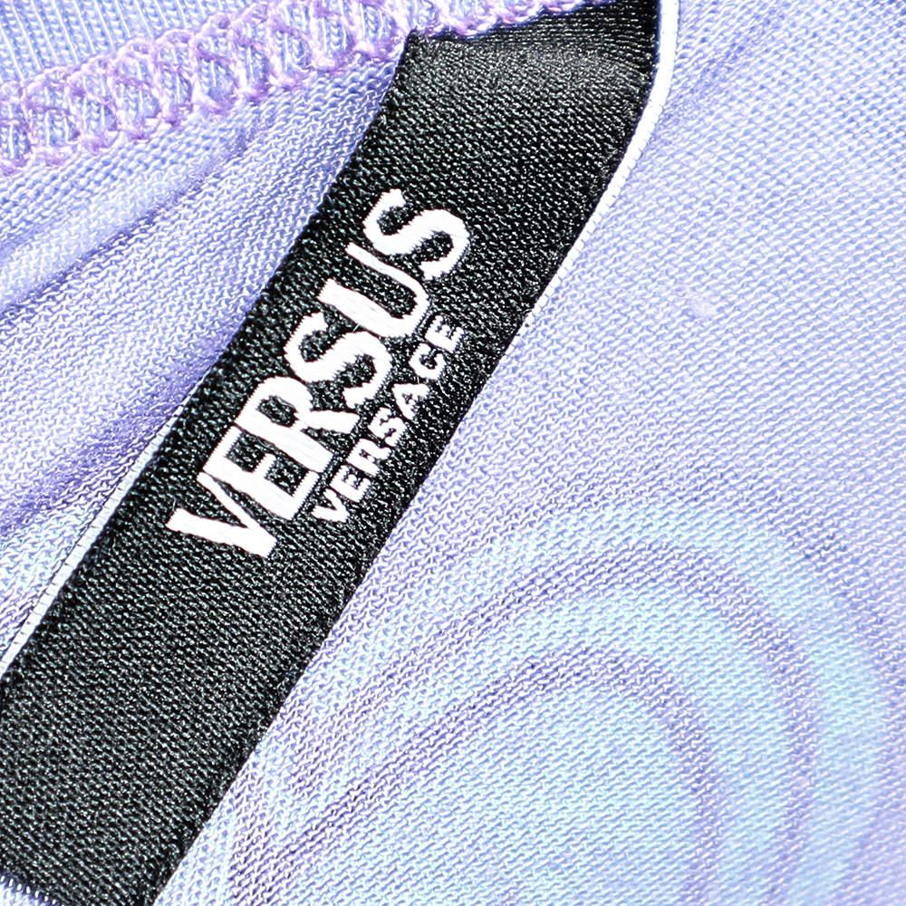 Women's Versus Versace Purple & Green Heart Printed Knit Tank Top S For Sale
