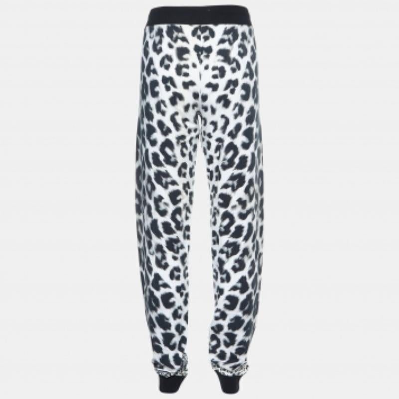 Versace Versace White Leopard Print Leggings S Damen im Angebot