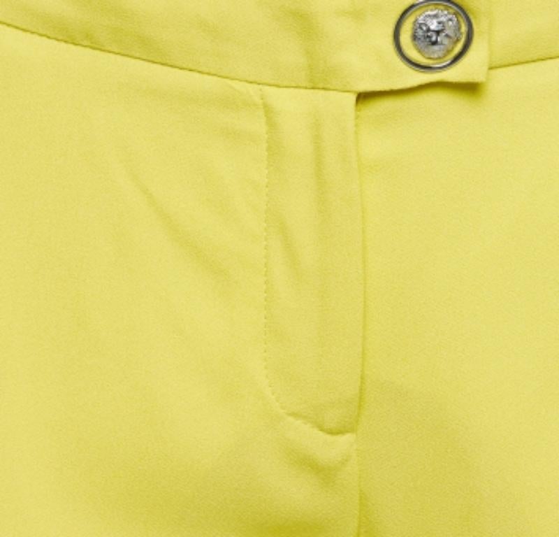 Giallo Pantaloni a gamba tesa Versace Yellow Crepe S in vendita