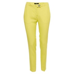 Pantaloni a gamba tesa Versace Yellow Crepe S