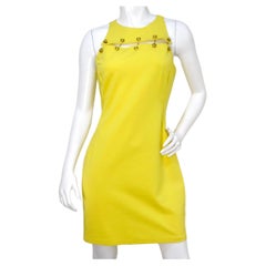 Versus Versace Yellow - Mini robe sans manches avec œillets à motif de lion